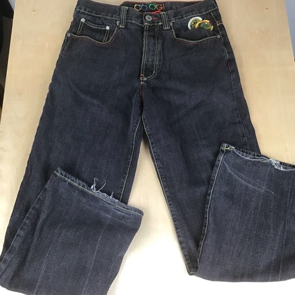 Coogi Mens Embroidered Jeans Gray Denim Baggy Loose Fitting Wide Leg Sz 34 x 34 - Picture 8 of 16